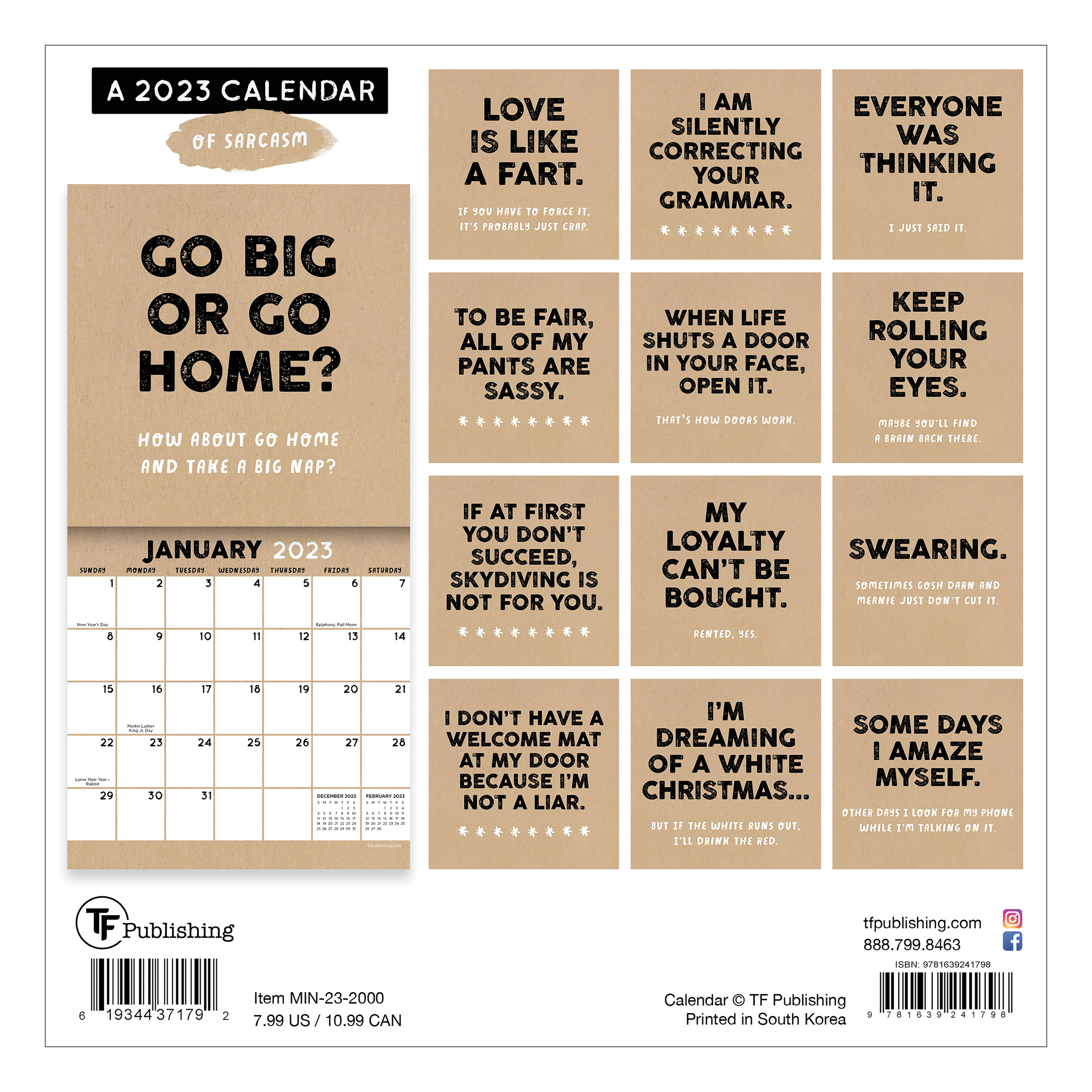 TF Publishing 2023 Anti-Affirmations & Sarcasm Mini Calendar | Michaels TF Publishing 2023 Anti-Affirmations & Sarcasm Mini Calendar | Michaels